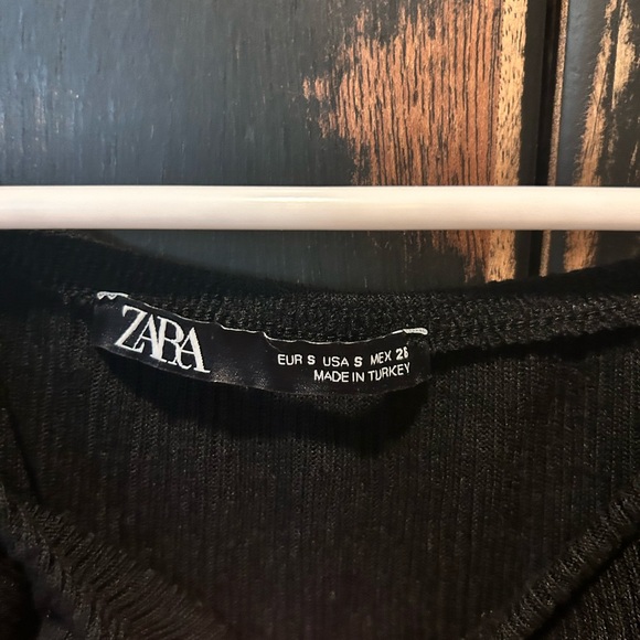 ZARA | black, off the shoulder crop top - ruffle - small - Picture 2 of 2